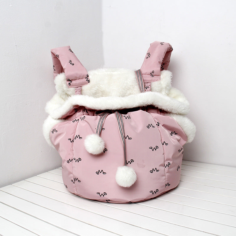 Cozy Winter Pet Carrier Backpack for Warm Outdoor Adventures