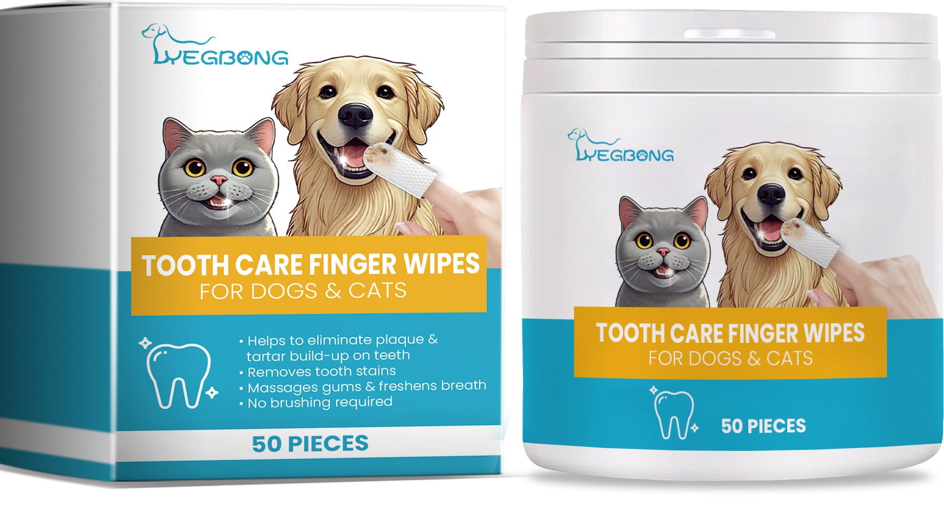 Quick Clean Teeth Care Finger Wipes for Pets