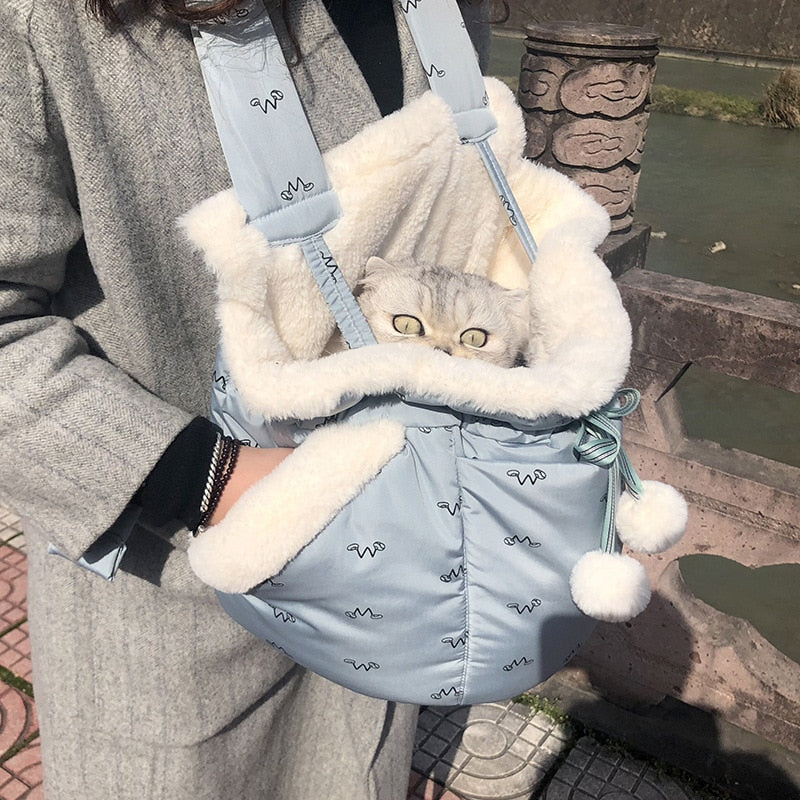 Cozy Winter Pet Carrier Backpack for Warm Outdoor Adventures