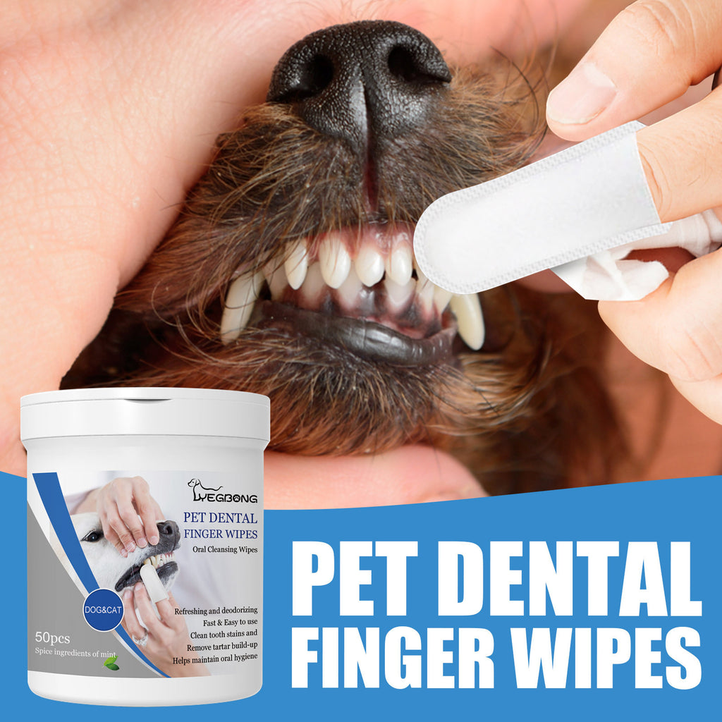 Simple Pet Dental Care with Finger Cleaning Wipes
