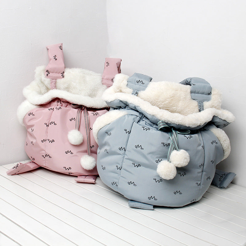 Cozy Winter Pet Carrier Backpack for Warm Outdoor Adventures