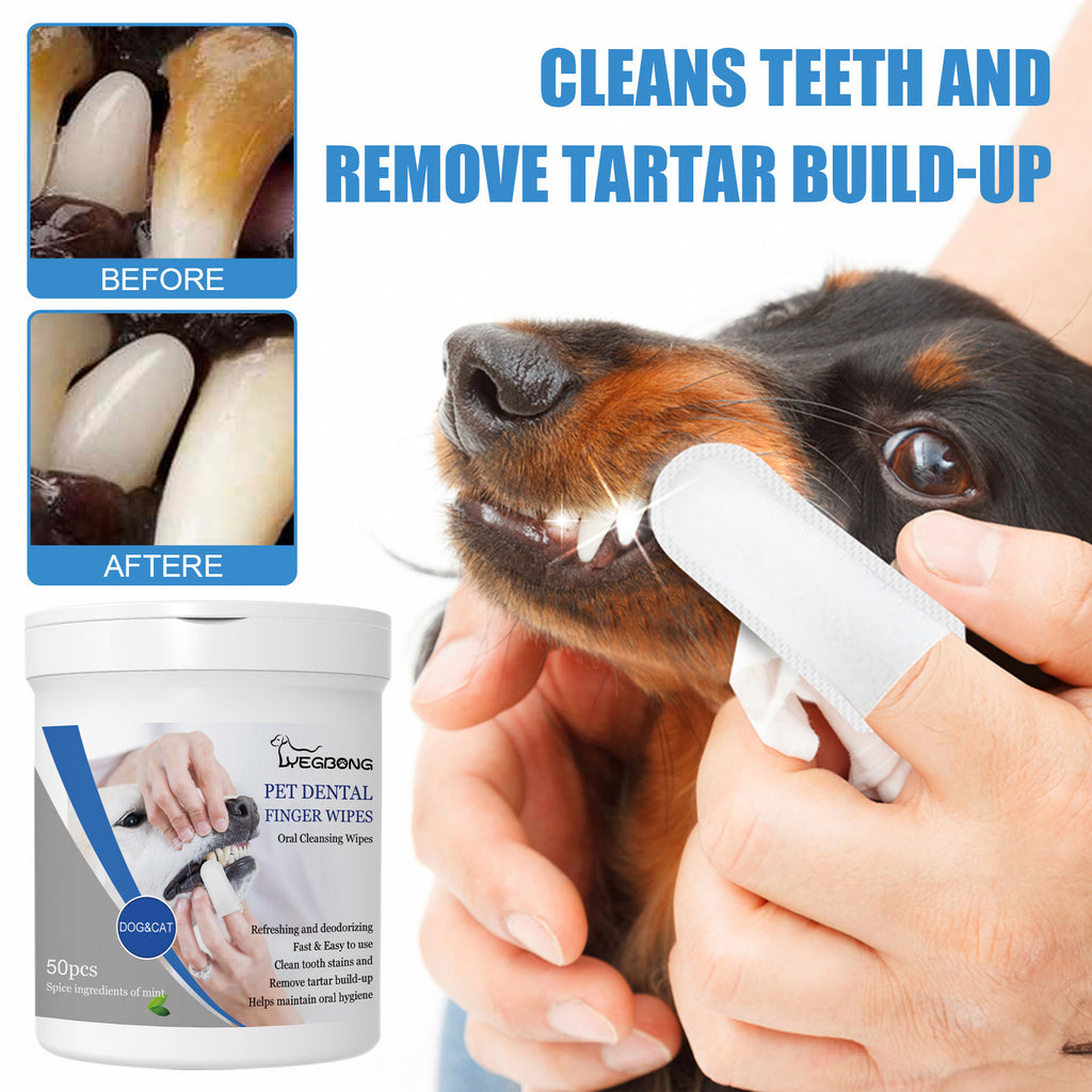 Simple Pet Dental Care with Finger Cleaning Wipes