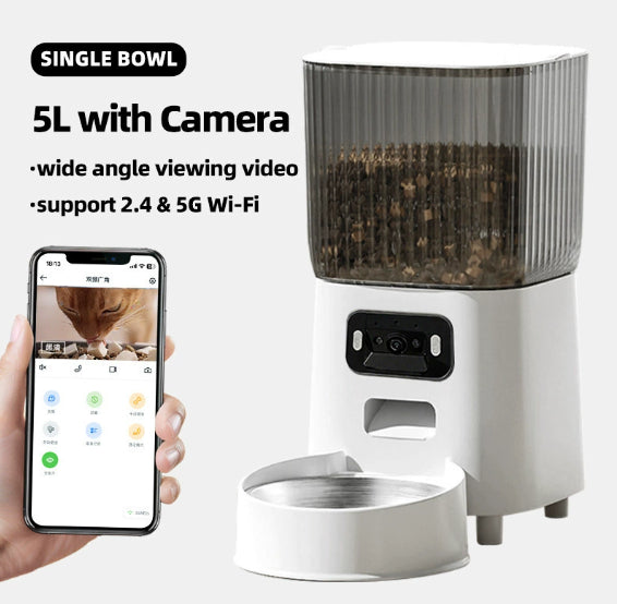 Smart 5L Automatic Pet Feeder for Stress-Free Feeding