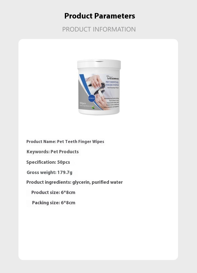Simple Pet Dental Care with Finger Cleaning Wipes